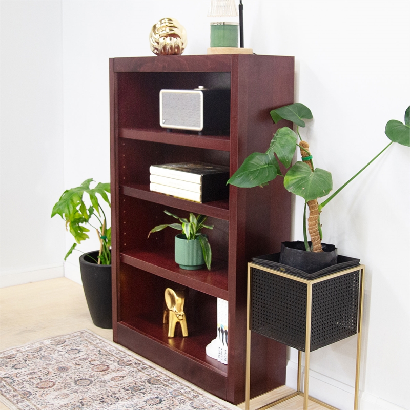 Maklaine Book Shelf - Wood Bookcase Furniture 30 x 48