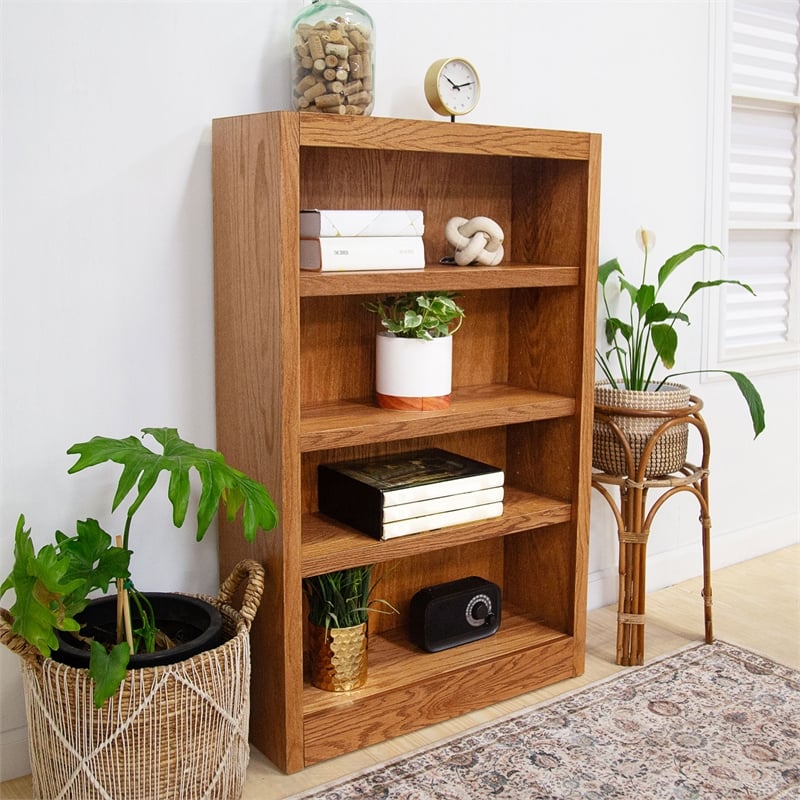 Maklaine Book Shelf - Wood Bookcase Furniture 30 x 48