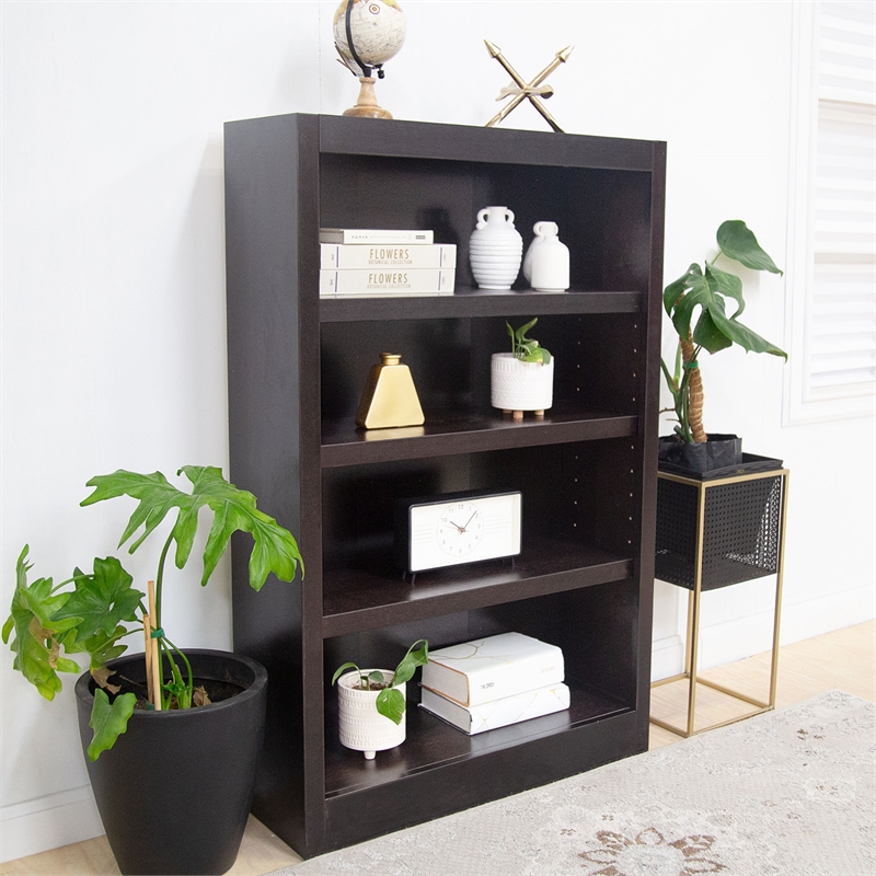 Maklaine Book Shelf - Wood Bookcase Furniture 30 x 48