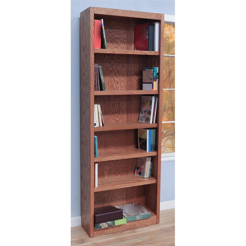 Maklaine Book Shelf - Tall Wood Bookcase Furniture 30 x 72