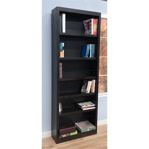 Maklaine Book Shelf - Tall Wood Bookcase Furniture 30 x 72&quot - Espresso