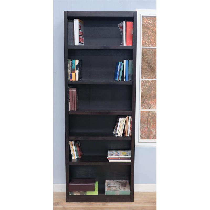 Maklaine Book Shelf - Tall Wood Bookcase Furniture 30 x 72