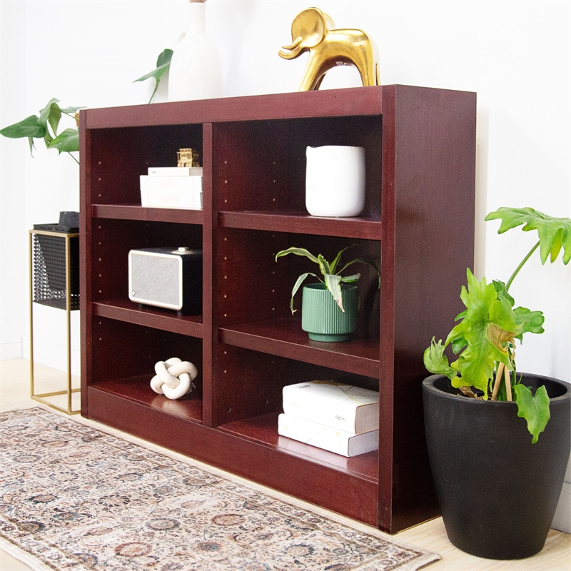 Maklaine Book Shelf - Wood Bookcase Furniture 48 x 36