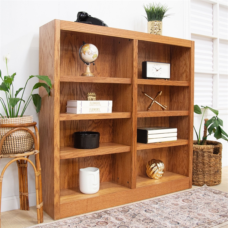 Maklaine Book Shelf - Wood Bookcase Furniture 48 x 48