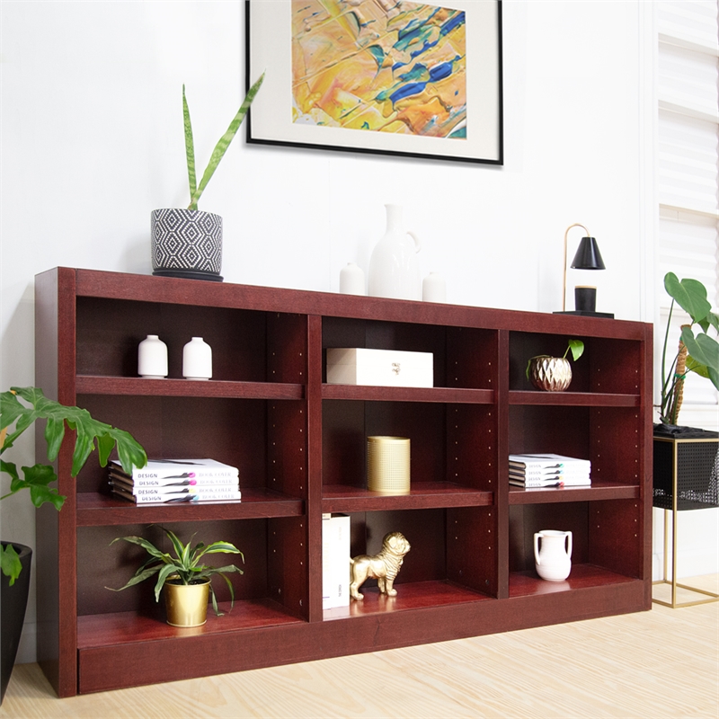 Maklaine Book Shelf - Wood Bookcase Furniture - 36 x 72