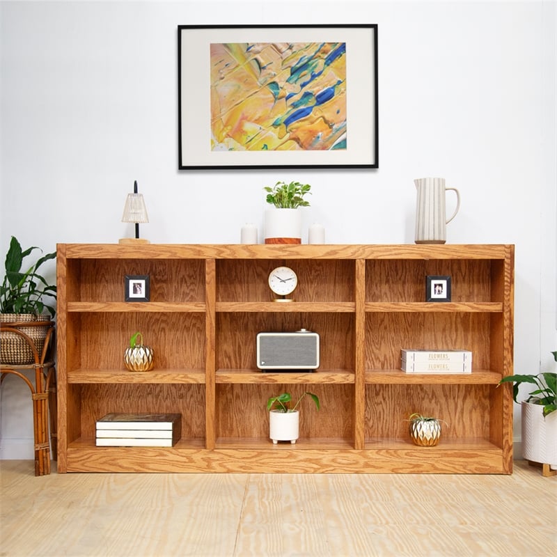 Maklaine Book Shelf - Wood Bookcase Furniture - 36 x 72