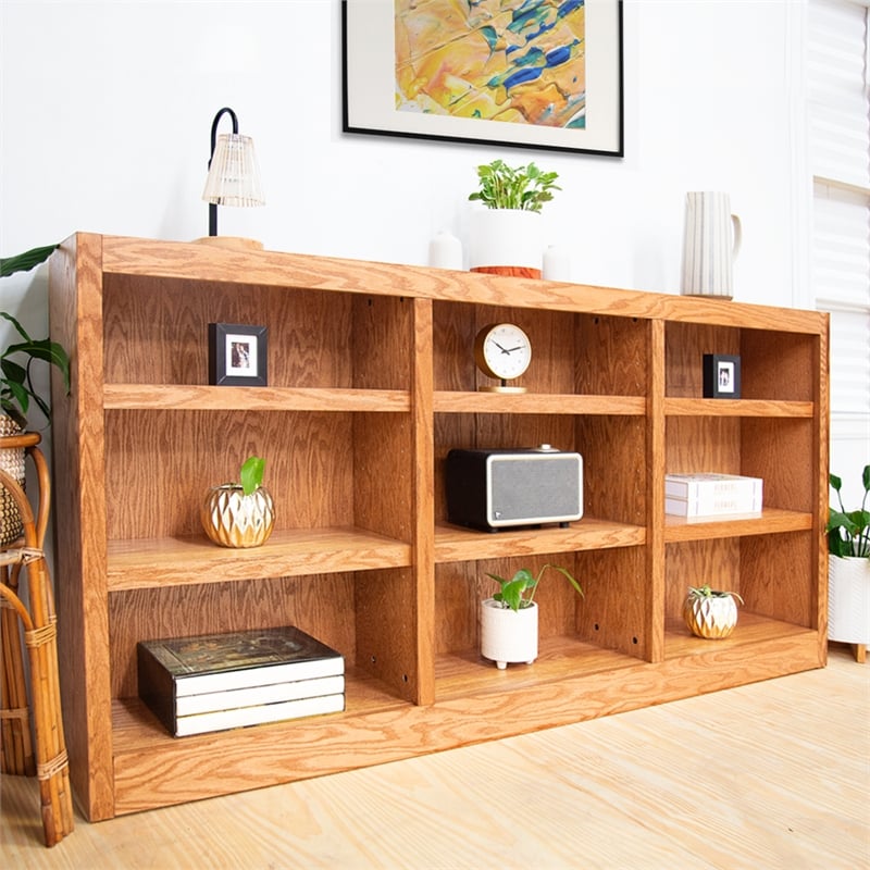 Maklaine Book Shelf - Wood Bookcase Furniture - 36 x 72
