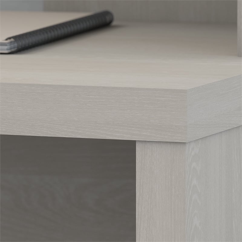 Maklaine Contemporary Engineered Wood 60W Credenza Desk in Gray Sand