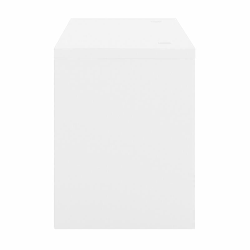 Maklaine Engineered Wood 60W Credenza Desk in Pure White and Modern Gray