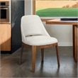 Maklaine Transitional Linen Fabric Dining Room&Kitchen Chair in Cream (Pair)