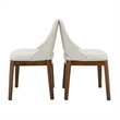 Maklaine Transitional Linen Fabric Dining Room&Kitchen Chair in Cream (Pair)