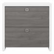 Maklaine Engineered Wood 2 Drawer Lateral File Cabinet in Pure White & Gray