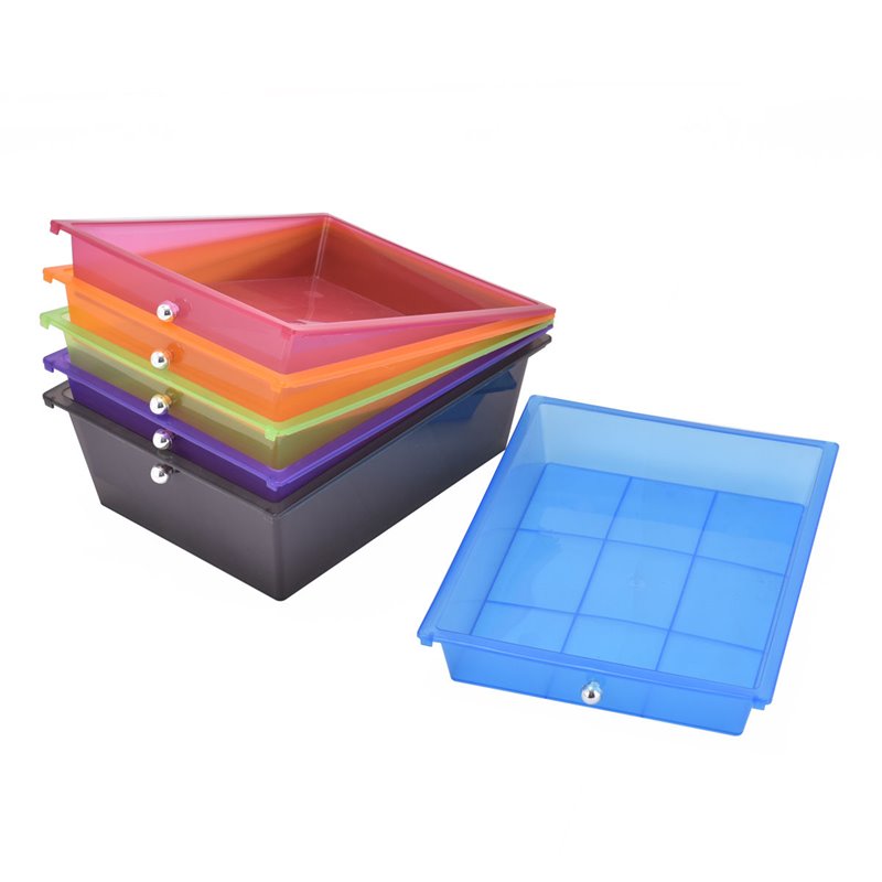 Maklaine Scrapbook Paper Rolling Storage Cart with 6 Drawers in Gray