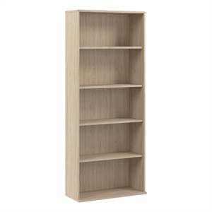 Maklaine Engineered Wood Tall 5 Shelf Bookcase in Natural Elm