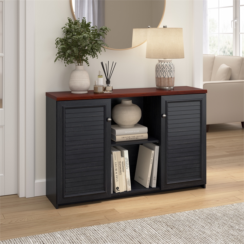 Maklaine Farmhouse Engineered Wood Accent Cabinet with Doors