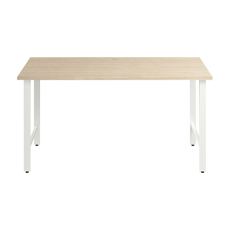 Maklaine Engineered Wood 60W x 30D Computer Desk with Metal Legs in Natural Elm