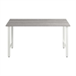 Maklaine Engineered Wood 60W Computer Desk with Metal Legs in Platinum Gray