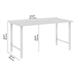 Maklaine Engineered Wood 60W Computer Desk with Metal Legs in Platinum Gray