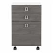 Maklaine Engineered Wood 3 Drawer Mobile File Cabinet in Pure White & Gray
