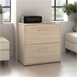 Maklaine Engineered Wood 2 Drawer Lateral File Cabinet in Natural Elm