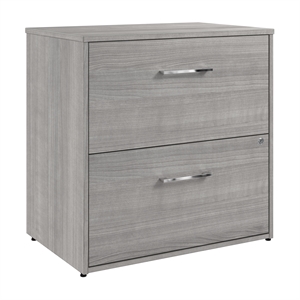 Maklaine Engineered Wood 2 Drawer Lateral File Cabinet in Platinum Gray