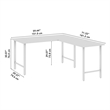 Maklaine Engineered Wood 60W x 30D L Shaped Computer Desk in Platinum Gray