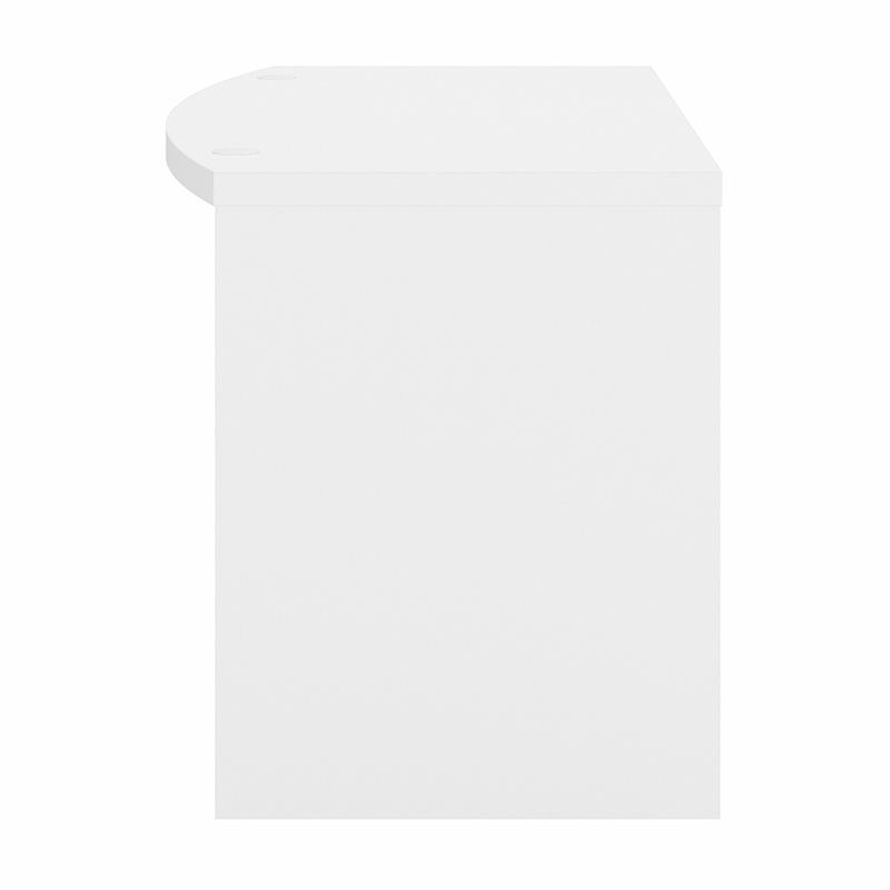 Maklaine Engineered Wood 60W Bow Front Desk in Pure White and Modern Gray