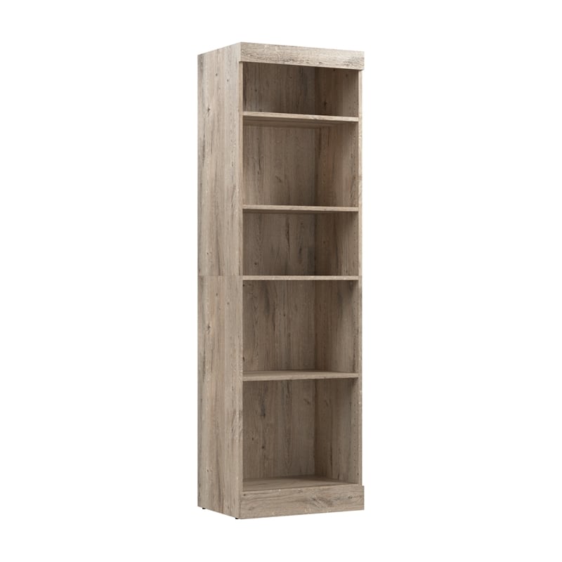 Maklaine Engineered Wood 25W Closet Organizer in Rustic Brown