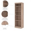 Maklaine Engineered Wood 25W Closet Organizer in Rustic Brown