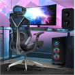 Maklaine Modern / Contemporary Mesh Gaming Fabric Chair Space Gray