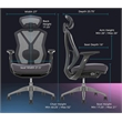 Maklaine Modern / Contemporary Mesh Gaming Fabric Chair Space Gray