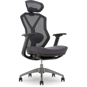 Maklaine Modern / Contemporary Mesh Gaming Fabric Chair Space Gray