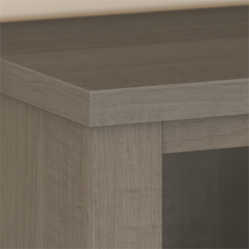 Maklaine Wood Modern Transitional 5 Shelf Bookcase in Ash Gray