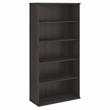 Maklaine Engineered Wood Tall 5 Shelf Bookcase in Storm Gray