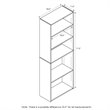 Maklaine Contemporary Engineered Wood 5-Shelf Bookcase in Soft White