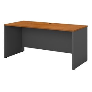 Maklaine Engineered Wood 60W x 24D Credenza Desk in Natural Cherry