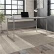 Maklaine Engineered Wood 60W x 30D Computer Table Desk in Platinum Gray