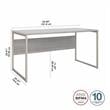 Maklaine Engineered Wood 60W x 30D Computer Table Desk in Platinum Gray