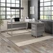 Maklaine Engineered Wood 60W x 30D Computer Table Desk in Platinum Gray