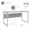 Maklaine Engineered Wood 60W x 30D Computer Table Desk in Platinum Gray