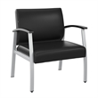 Maklaine Contemporary Waiting Room Guest Chair in Black Vinyl