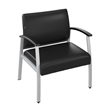 Maklaine Contemporary Waiting Room Guest Chair in Black Vinyl