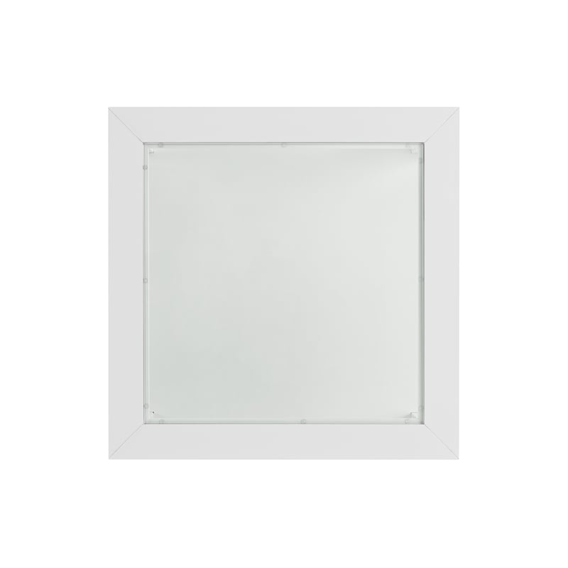 Maklaine Wood and Glass Top White End Table with Shelves Storage