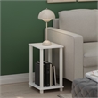Maklaine Engineered Wood Contemporary End Table in Small in White/White