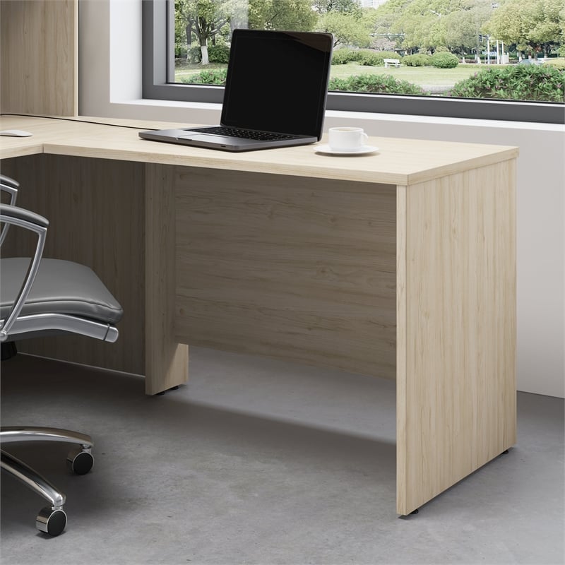 Maklaine Contemporary Engineered Wood 42W Desk Return in Natural Elm