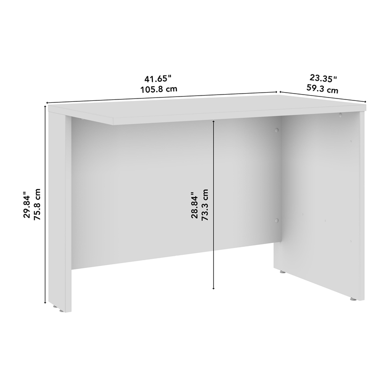 Maklaine Contemporary Engineered Wood 42W Desk Return in Natural Elm