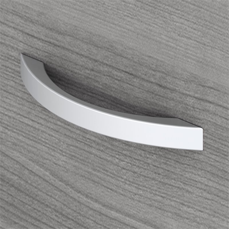 Maklaine Engineered Wood 3 Drawer Mobile File Cabinet in Platinum Gray