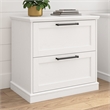 Maklaine Engineered Wood 2 Drawer Lateral File Cabinet in White Ash