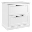 Maklaine Engineered Wood 2 Drawer Lateral File Cabinet in White Ash