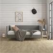 Maklaine Mid-Century Upholstered Daybed Twin Size in Gray Linen